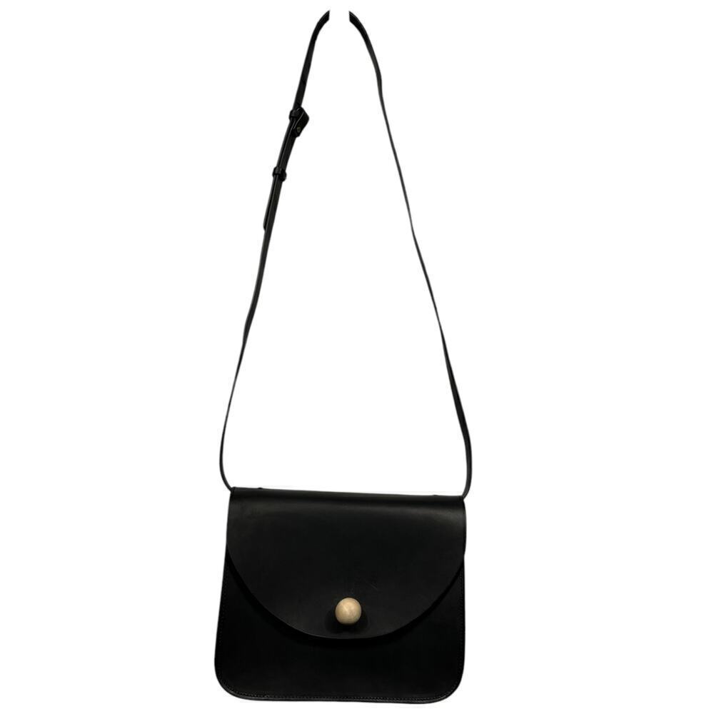 Soludos The Willa black Leather Crossbody Bag